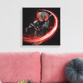 Aquaman | Afbeelding zwart Manta Red Swipe Canvas Afdruk (Insitu (Woonkamer))