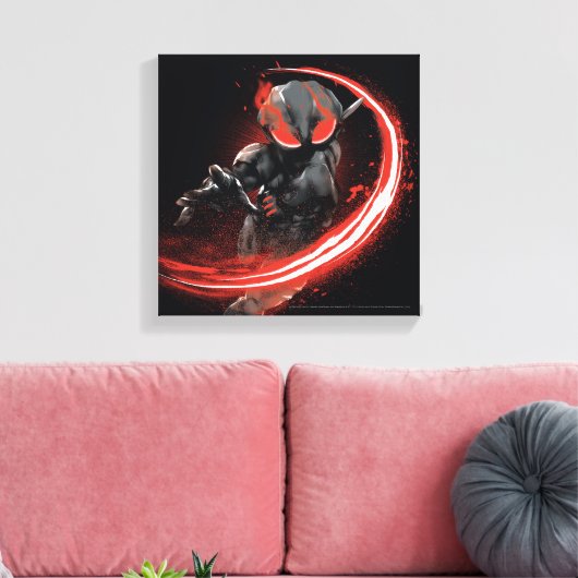 Aquaman | Afbeelding zwart Manta Red Swipe Canvas Afdruk (Insitu (Woonkamer))