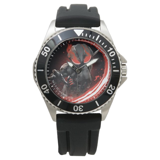 Aquaman | Afbeelding zwart Manta Red Swipe Horloge (Voorkant)