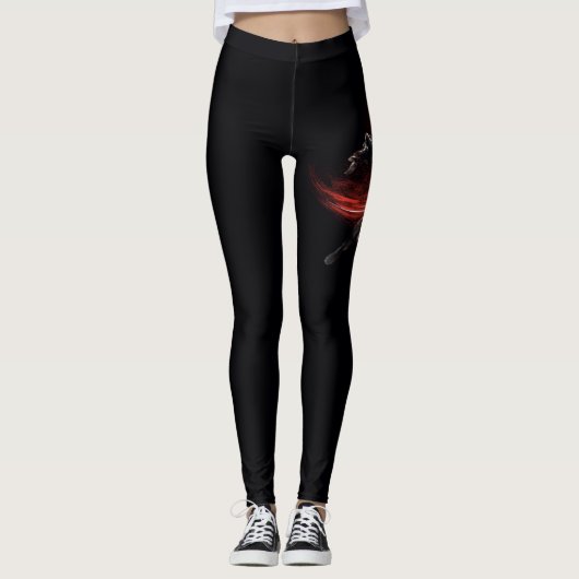 Aquaman | Afbeelding zwart Manta Red Swipe Leggings (Voorkant)