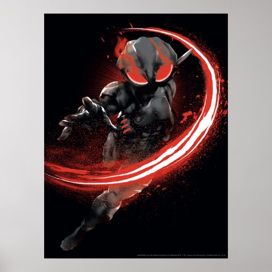 Aquaman | Afbeelding zwart Manta Red Swipe Poster (Voorkant)