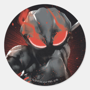 Aquaman Afbeelding zwart Manta Red Swipe Ronde Sticker