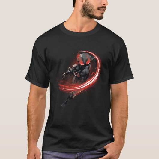 Aquaman | Afbeelding zwart Manta Red Swipe T-shirt (Voorkant)