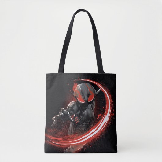 Aquaman | Afbeelding zwart Manta Red Swipe Tote Bag (Voorkant)