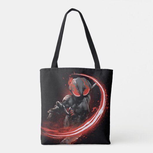 Aquaman | Afbeelding zwart Manta Red Swipe Tote Bag (Achterkant)