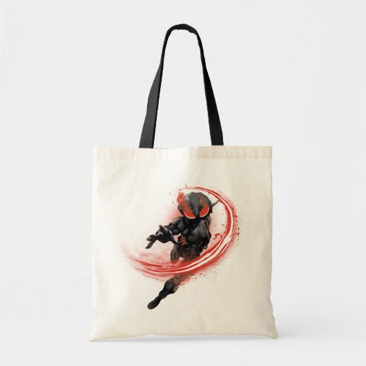Aquaman | Afbeelding zwart Manta Red Swipe Tote Bag (Voorkant)