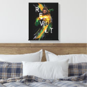 Aquaman | Afgekeurd grafisch Aquaman "Revolt" Canvas Afdruk (Insitu (Slaapkamer))
