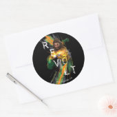 Aquaman | Afgekeurd grafisch Aquaman "Revolt" Ronde Sticker (Envelop)