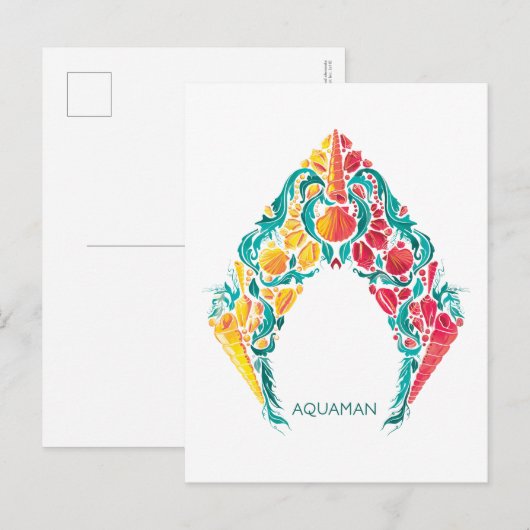 Aquaman | Aquaman & Mera Thed Seashell Logo Briefkaart (Voorkant / Achterkant)