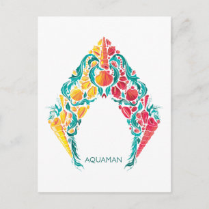 Aquaman   Aquaman & Mera Thed Seashell Logo Briefkaart