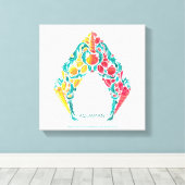 Aquaman | Aquaman & Mera Thed Seashell Logo Canvas Afdruk (Insitu (Houten vloer))