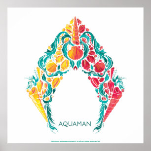 Aquaman   Aquaman & Mera Thed Seashell Logo Poster