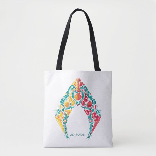 Aquaman | Aquaman & Mera Thed Seashell Logo Tote Bag (Voorkant)