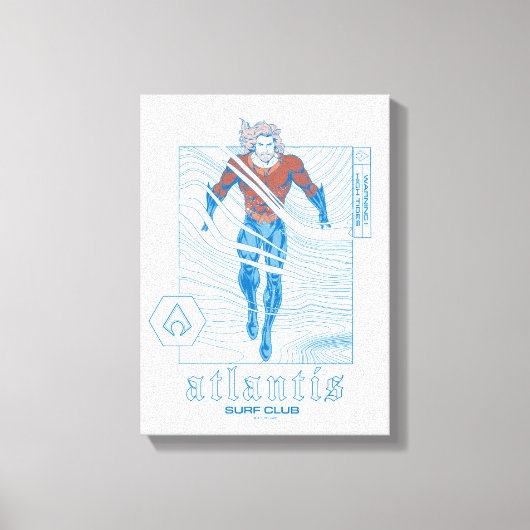 Aquaman - Atlantis Surf Club Canvas Afdruk (Voorkant)