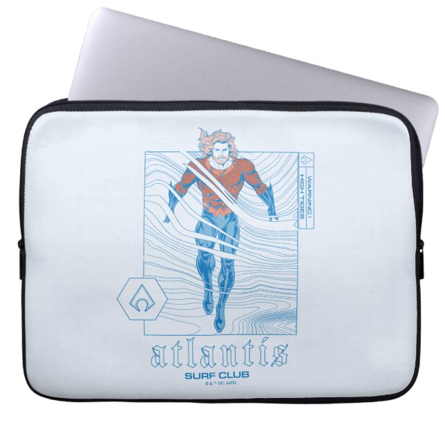 Aquaman - Atlantis Surf Club Laptop Sleeve (Voorkant)