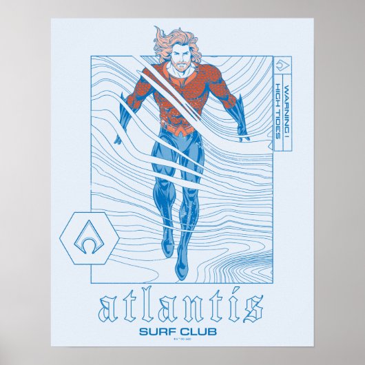 Aquaman - Atlantis Surf Club Poster (Voorkant)