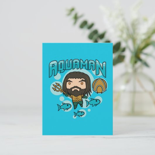 Aquaman | Chibi Aquaman Undersea Grafisch Briefkaart (Staand voorkant)