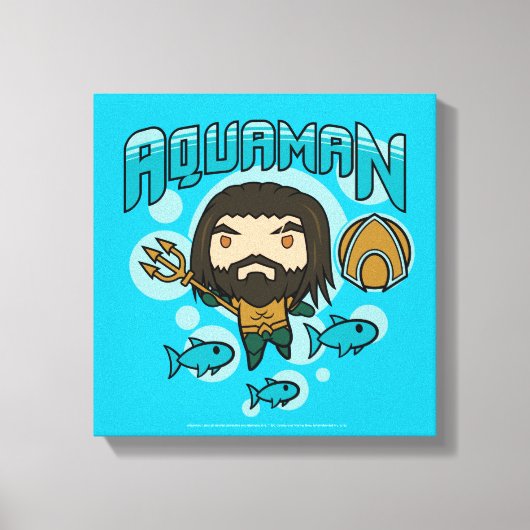 Aquaman | Chibi Aquaman Undersea Grafisch Canvas Afdruk (Voorkant)