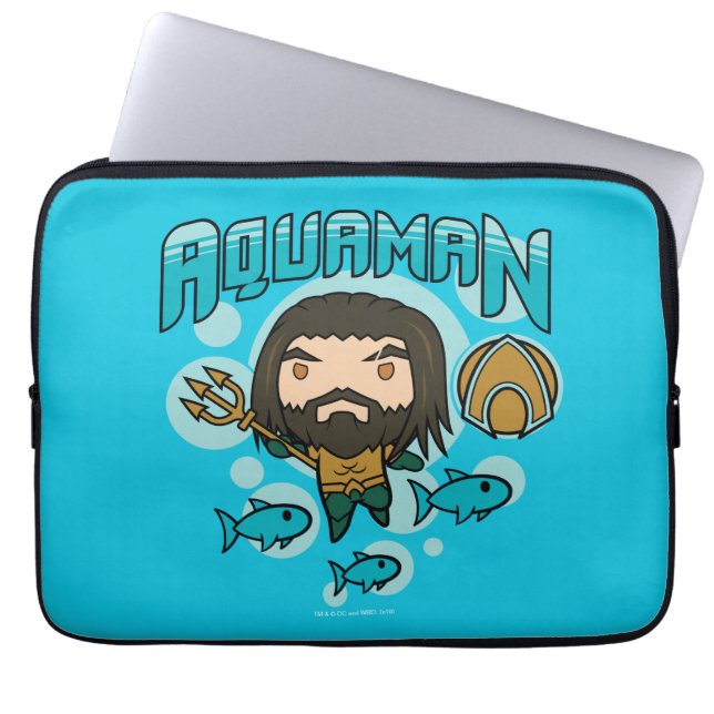 Aquaman | Chibi Aquaman Undersea Grafisch Laptop Sleeve (Voorkant)