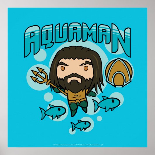 Aquaman | Chibi Aquaman Undersea Grafisch Poster (Voorkant)