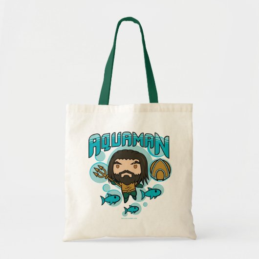 Aquaman | Chibi Aquaman Undersea Grafisch Tote Bag (Voorkant)