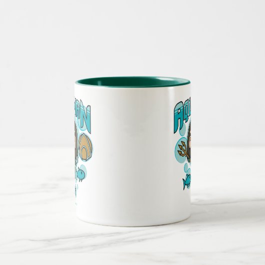 Aquaman | Chibi Aquaman Undersea Grafisch Tweekleurige Koffiemok (Center)