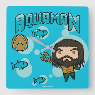 Aquaman Chibi Aquaman Undersea Grafisch Vierkante Klok