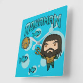 Aquaman | Chibi Aquaman Undersea Grafisch Vierkante Klok (Hoek)