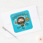 Aquaman | Chibi Aquaman Undersea Grafisch Vierkante Sticker (Envelop)