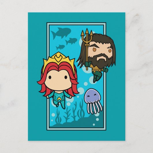 Aquaman | Chibi Mera & Aquaman Undersea Graphic Briefkaart (Voorkant)