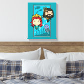 Aquaman | Chibi Mera & Aquaman Undersea Graphic Canvas Afdruk (Insitu (Slaapkamer))