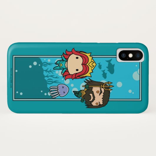 Aquaman | Chibi Mera & Aquaman Undersea Graphic Case-Mate iPhone Case (Achterkant (horizontaal))