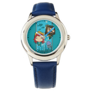 Aquaman   Chibi Mera & Aquaman Undersea Graphic Horloge