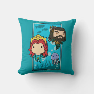 Aquaman Chibi Mera & Aquaman Undersea Graphic Kussen