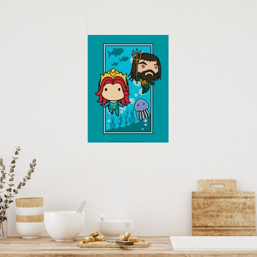 Aquaman | Chibi Mera & Aquaman Undersea Graphic Poster (Keuken)
