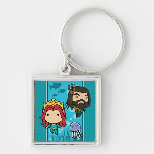 Aquaman | Chibi Mera & Aquaman Undersea Graphic Sleutelhanger (Voorkant)