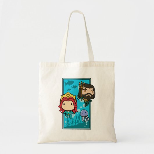Aquaman | Chibi Mera & Aquaman Undersea Graphic Tote Bag (Voorkant)