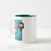 Aquaman | Chibi Mera & Aquaman Undersea Graphic Tweekleurige Koffiemok (Voorkant links)