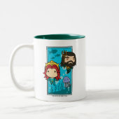 Aquaman | Chibi Mera & Aquaman Undersea Graphic Tweekleurige Koffiemok (Links)