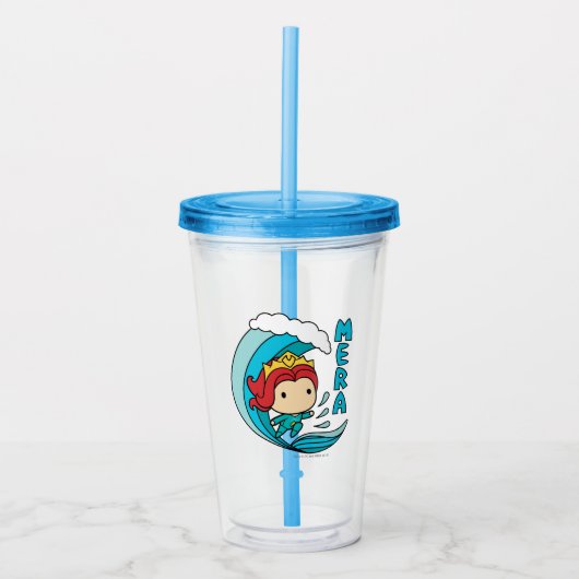 Aquaman | Chibi Mera Riding Wave Graphic Acryl Drinkbeker (Voorkant)