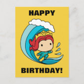 Aquaman | Chibi Mera Riding Wave Graphic Briefkaart (Voorkant)