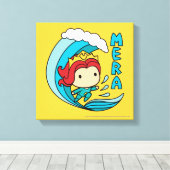 Aquaman | Chibi Mera Riding Wave Graphic Canvas Afdruk (Insitu (Houten vloer))