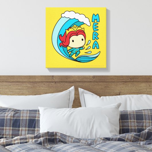 Aquaman | Chibi Mera Riding Wave Graphic Canvas Afdruk (Insitu (Slaapkamer))