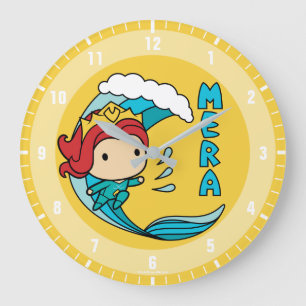 Aquaman   Chibi Mera Riding Wave Graphic Grote Klok