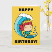 Aquaman | Chibi Mera Riding Wave Graphic Kaart (Gele Bloem)