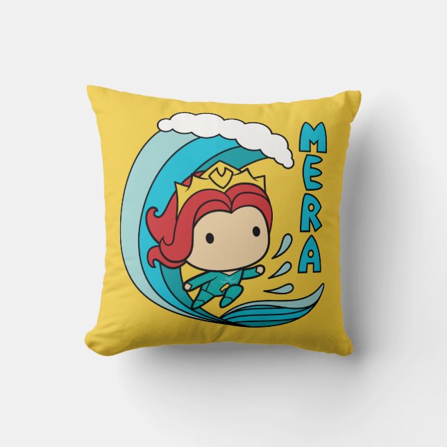 Aquaman | Chibi Mera Riding Wave Graphic Kussen (Voorkant)