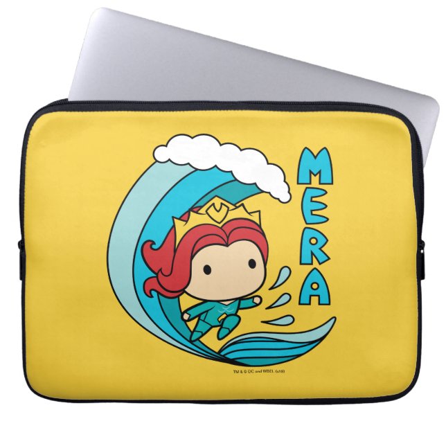 Aquaman | Chibi Mera Riding Wave Graphic Laptop Sleeve (Voorkant)