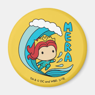 Aquaman   Chibi Mera Riding Wave Graphic Magneet
