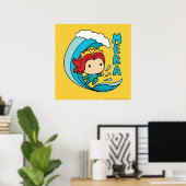 Aquaman | Chibi Mera Riding Wave Graphic Poster (Thuiskantoor)