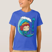 Aquaman | Chibi Mera Riding Wave Graphic T-shirt (Voorkant)